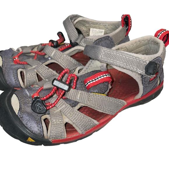 Keen Kid Sz 12 Sandals Seacamp II CNX Water Hook Loop Magnet Racing Red 1014123 - Picture 15 of 15
